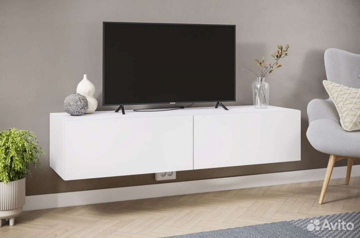 Подвесная тумба под тв Айден 1400 мм, 2а цвета