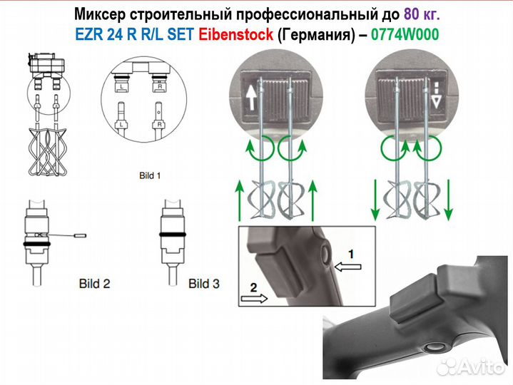 Миксер строительный Eibenstock EZR 24 R R/L SET