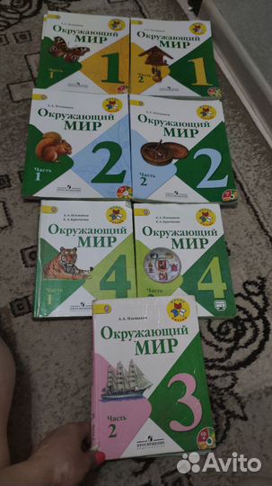 Учебники по окружающему миру 1,2 и 4 класс