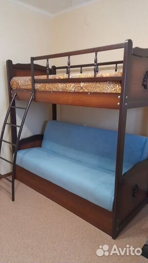 Двухъярусная кровать с диваном бу