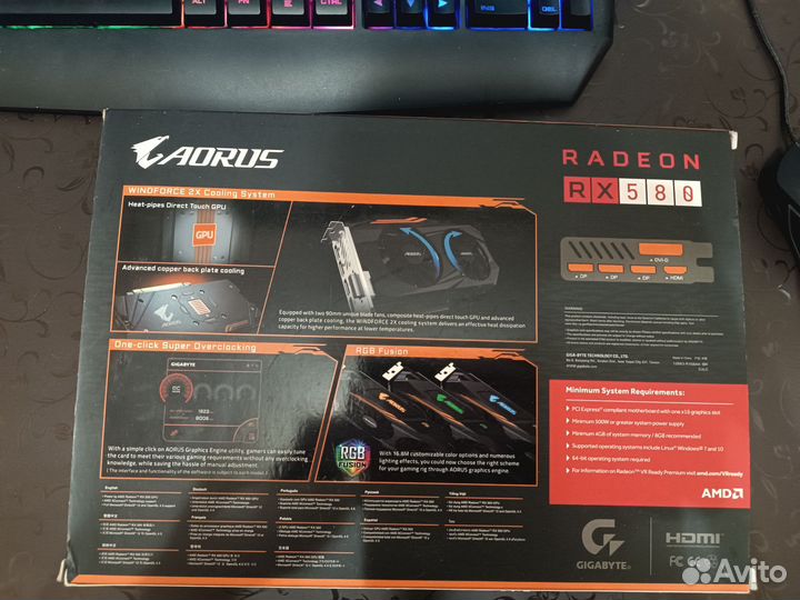 Видеокарта rx580 4gb