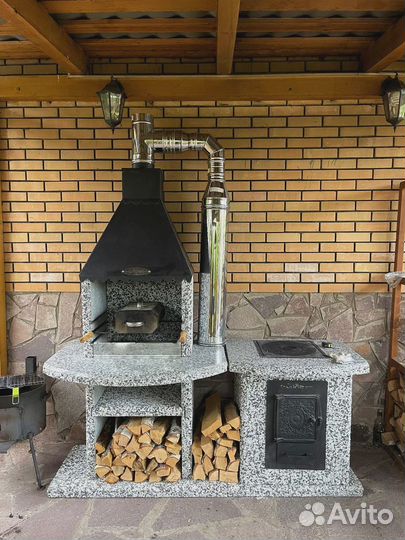 Модульная зона барбекю, мангальный комплекс, печь