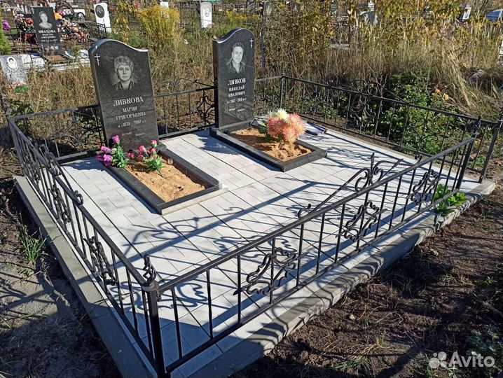 Памятники, укладка плитки, ограды