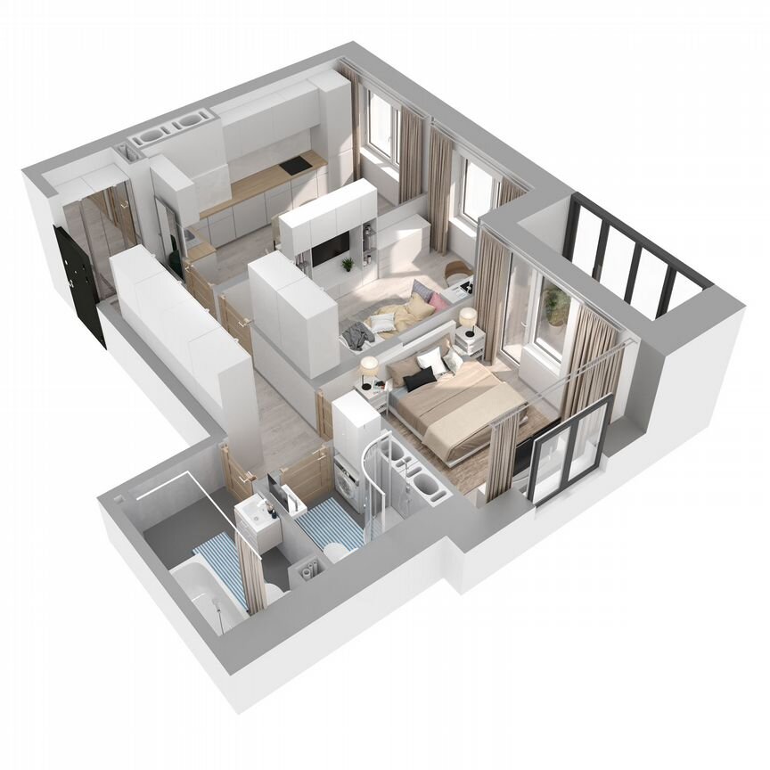 2-к. квартира, 55,4 м², 20/27 эт.