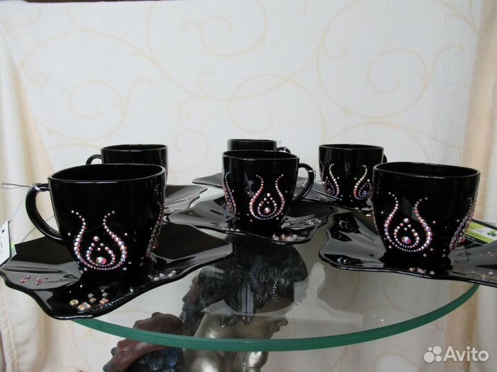 Набор Чайных пар 6шт с Кристалами Swarovski