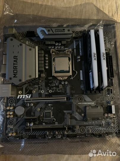 Комплект i5 9600k+ MSI Mag z390m mortar+память