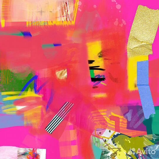 Картина маслом на холсте красная абстракция