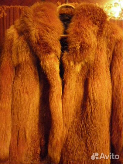 Шикарный лисий полушубок натуральный мех из лисы