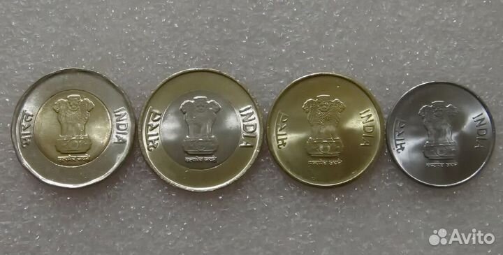 Индия набор монет 2, 5, 10, 20 рупий 2022-23 гг