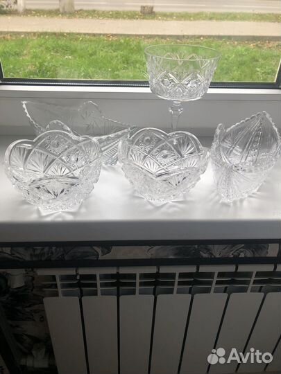 Хрустальная конфетница, салатница СССР