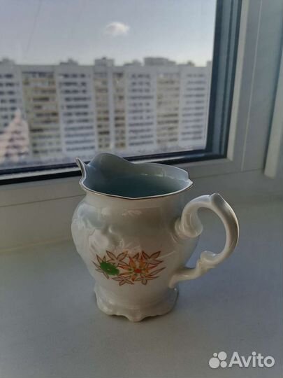 Чайная пара, молочник фарфор, Польша, Wawel