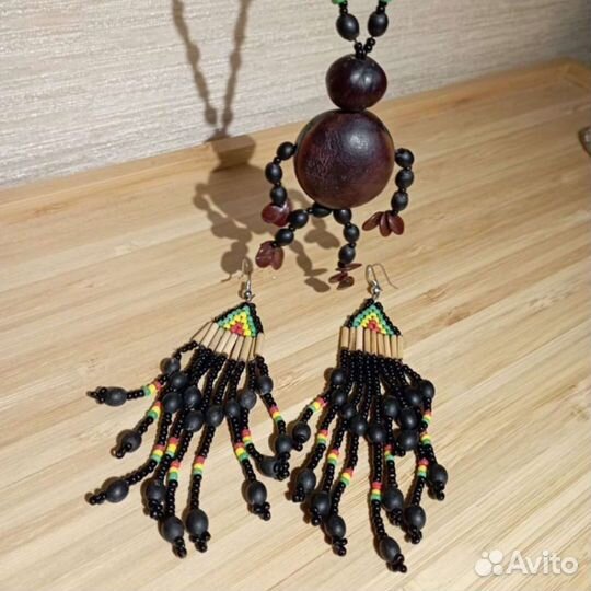 Колье бусы подвеска серьги кольцо Перу этника
