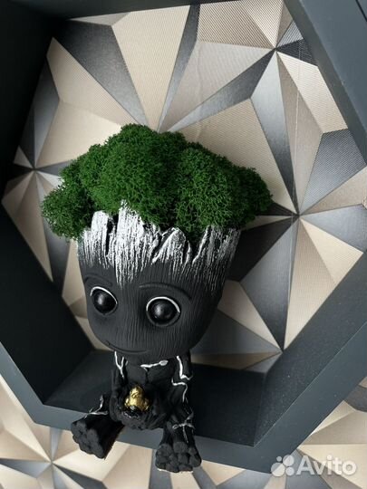 Декор для дома с мхом грошок малыш грут