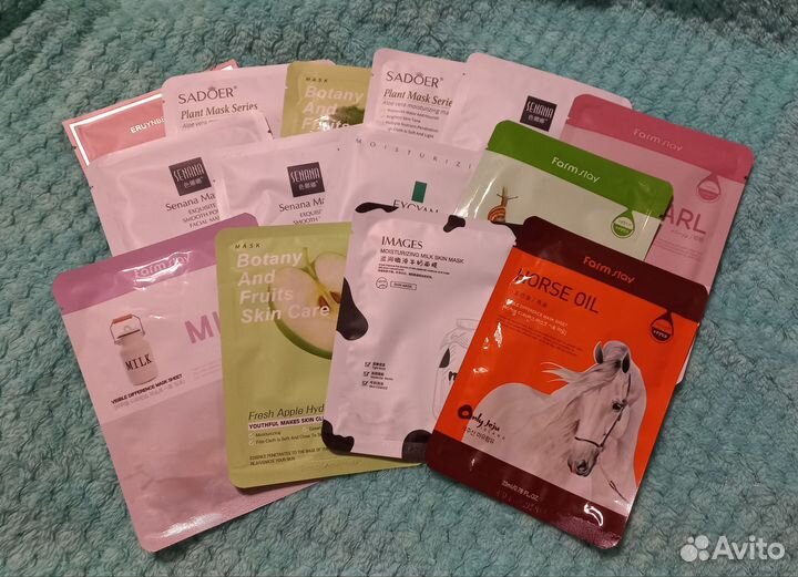 Маски тканевые 14 штук