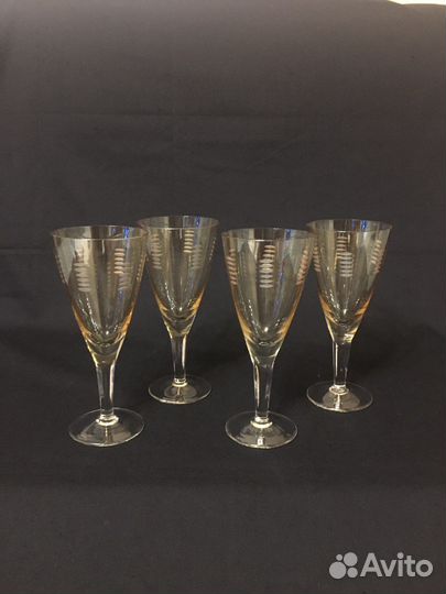 Фужеры СССР цветное медовое карамельное стекло