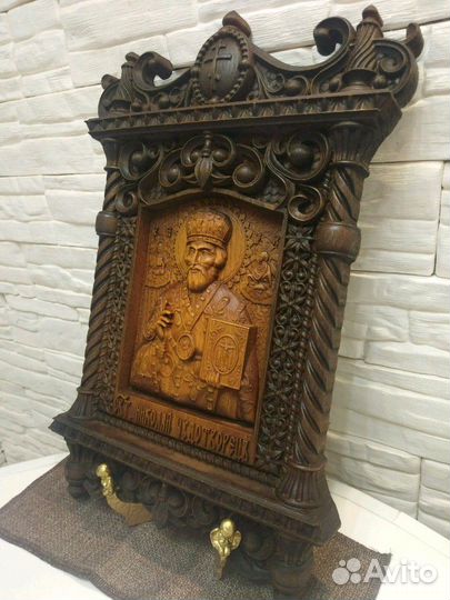 Подарочная уникальная икона Николая Чудотворца 30