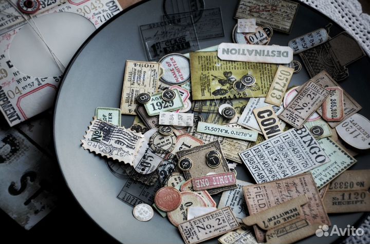 Винтажные высечки Тим Хольц handmade скрапбукинг