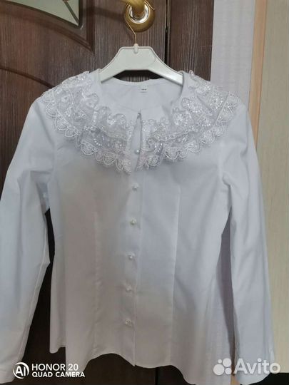 Блузка белая для девочек 134
