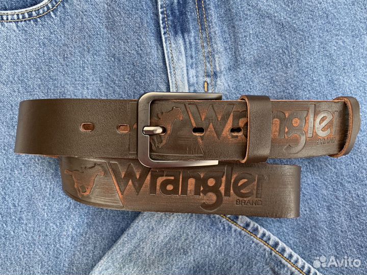 Ремень кожаный Wrangler Brown