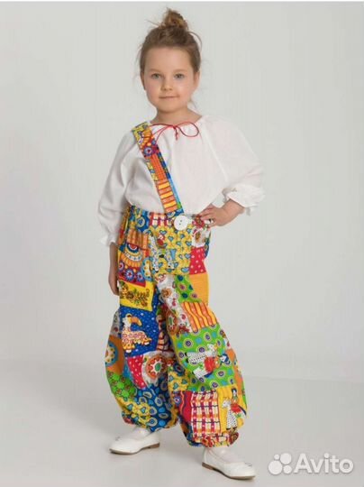 Карнавальный костюм штаны Клоуна Скоморох Петрушки