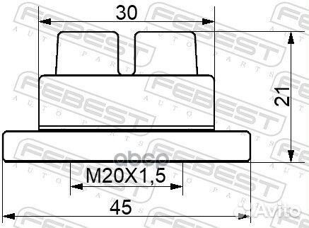 Гайка ступицы ford focus II/fusion M20x1.5 0598