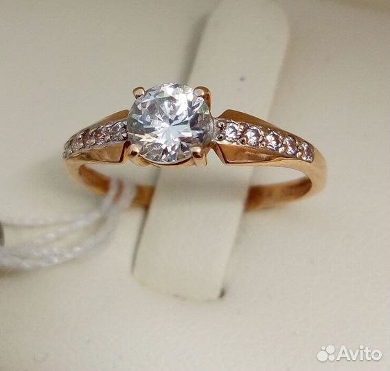 Кольцо / размер 16 / 1,33г / Золото585 / фианиты круглые