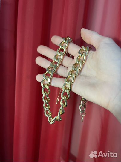 Цепь золотая женская бу