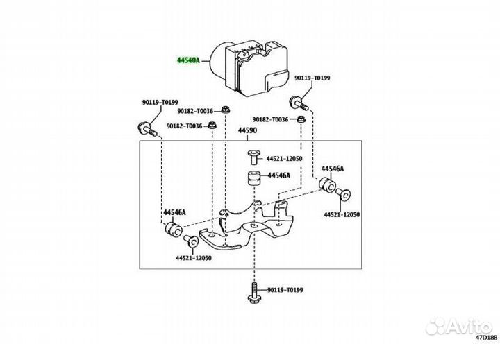 Актуатор тормозной системы передний Toyota Land