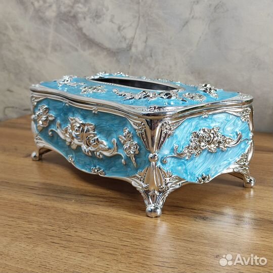 Винтажная настольная салфетница, голубой