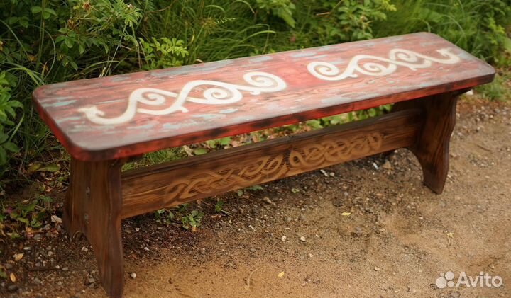 Расписная лавка (уличная мебель)