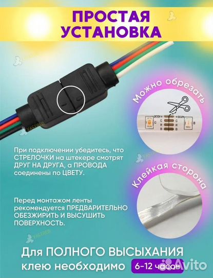 Светодиодная лента rgb с пультом 5 метров (2835)