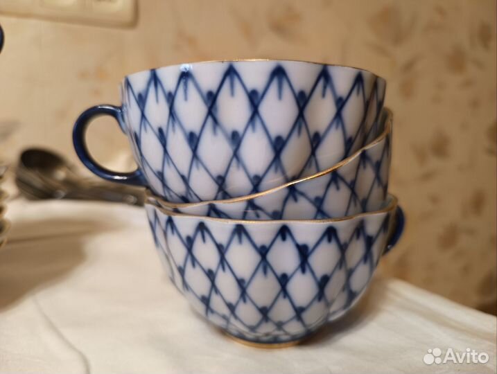 Чайный сервиз лфз кобальтовая сетка