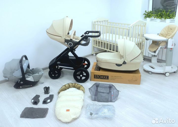 Коляска Stokke Trailz 3 в 1 + tatamia+ кроватка