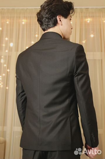 Мужскои костюм троика черный Premium