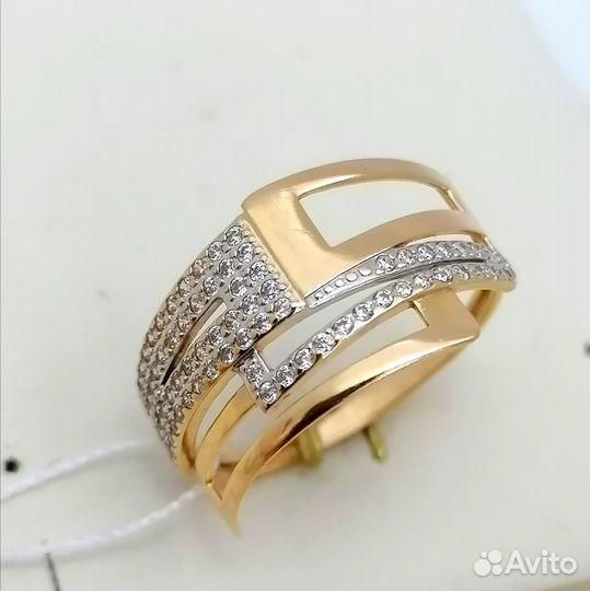 Кольцо / размер 19 / 2,42г / Золото585 / фианиты к