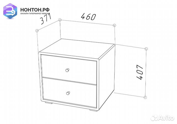 Тумба прикроватная Tango велюр синий