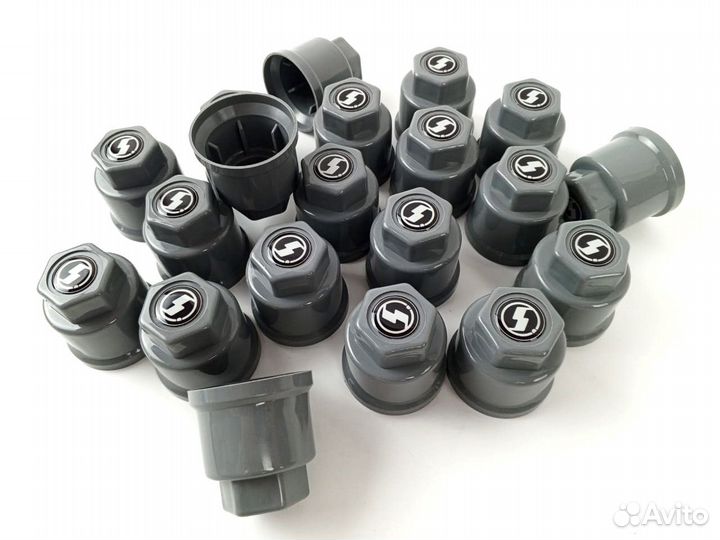 Колпачки 32мм Премиум серые shacman 60шт