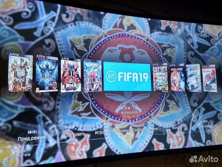 Sony PlayStation 3 прошитая+два геймпада