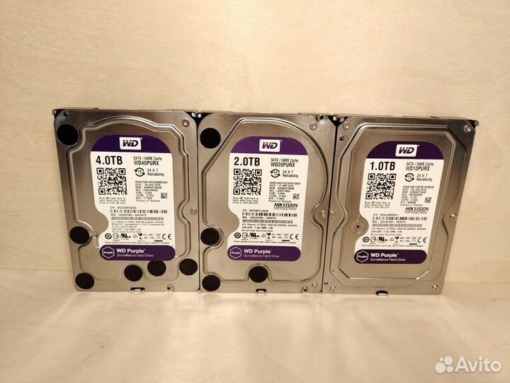 Новые HDD WD purple 1,2,4 tb