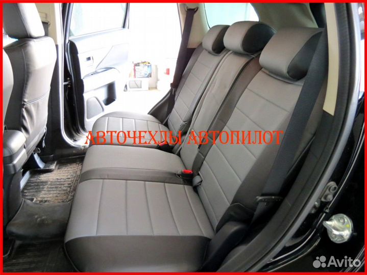Чехлы Автопилот Mitsubishi L200 из экокожи чёр-сер