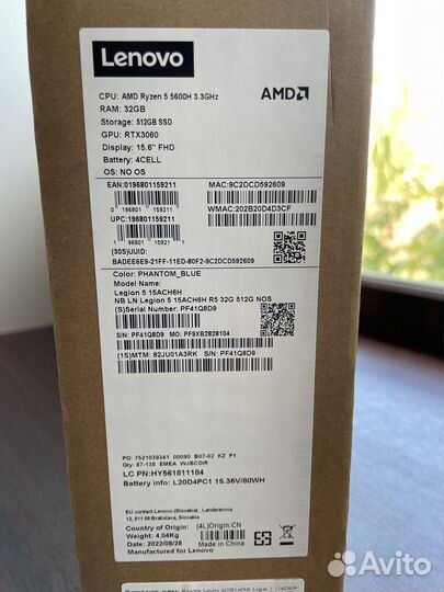 Новый Lenovo Legion 5 R5/32Gb/RTX 3060