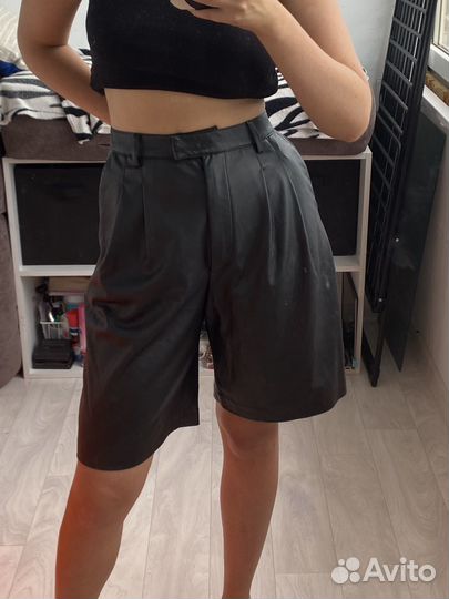 Шорты кожаные новые