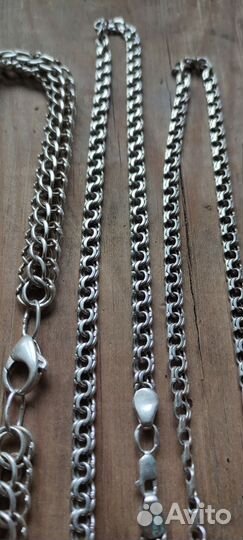 Серебряные цепочки, браслет
