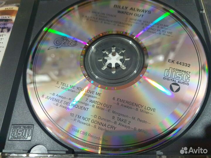 Billy Always - Watch Out (CD, 1988, USA, CBS)