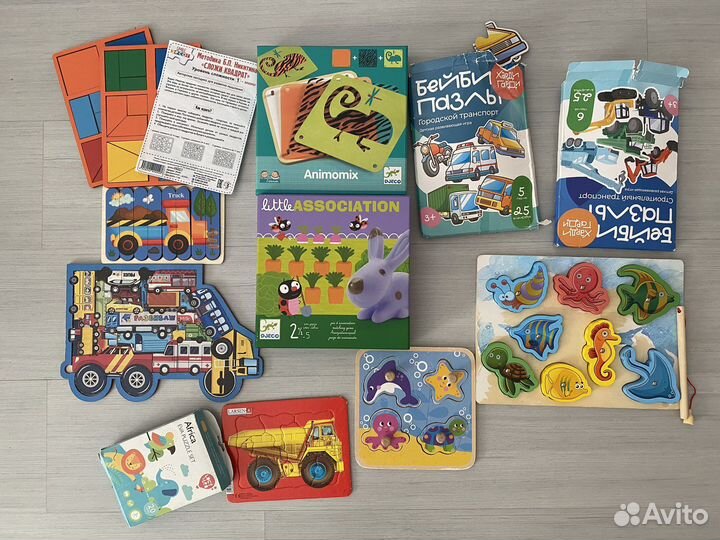 Djeco, сортеры, пазлы