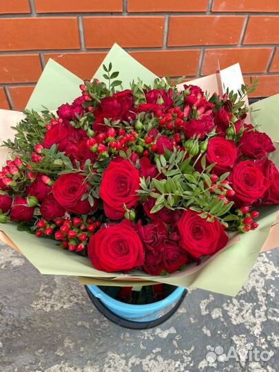 Цветы розы букет