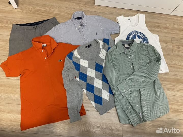 Стопка вещей Tommy Hilfiger, Lacoste, Sysley