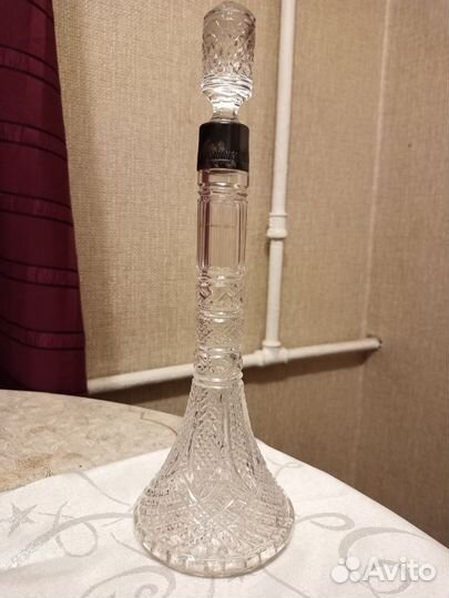 Редкий хрустальный высокий графин Bohemia