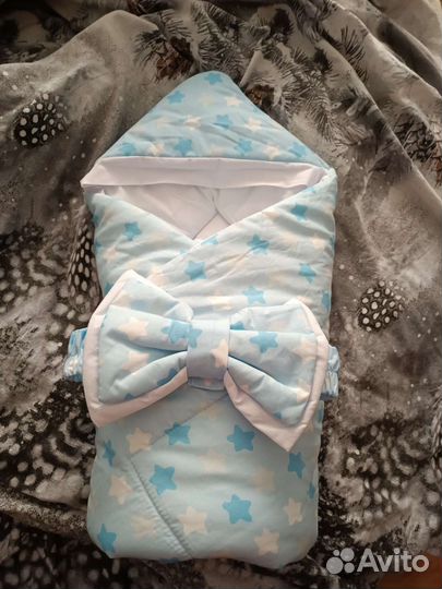Конверт одеяло на выписку с костюмом