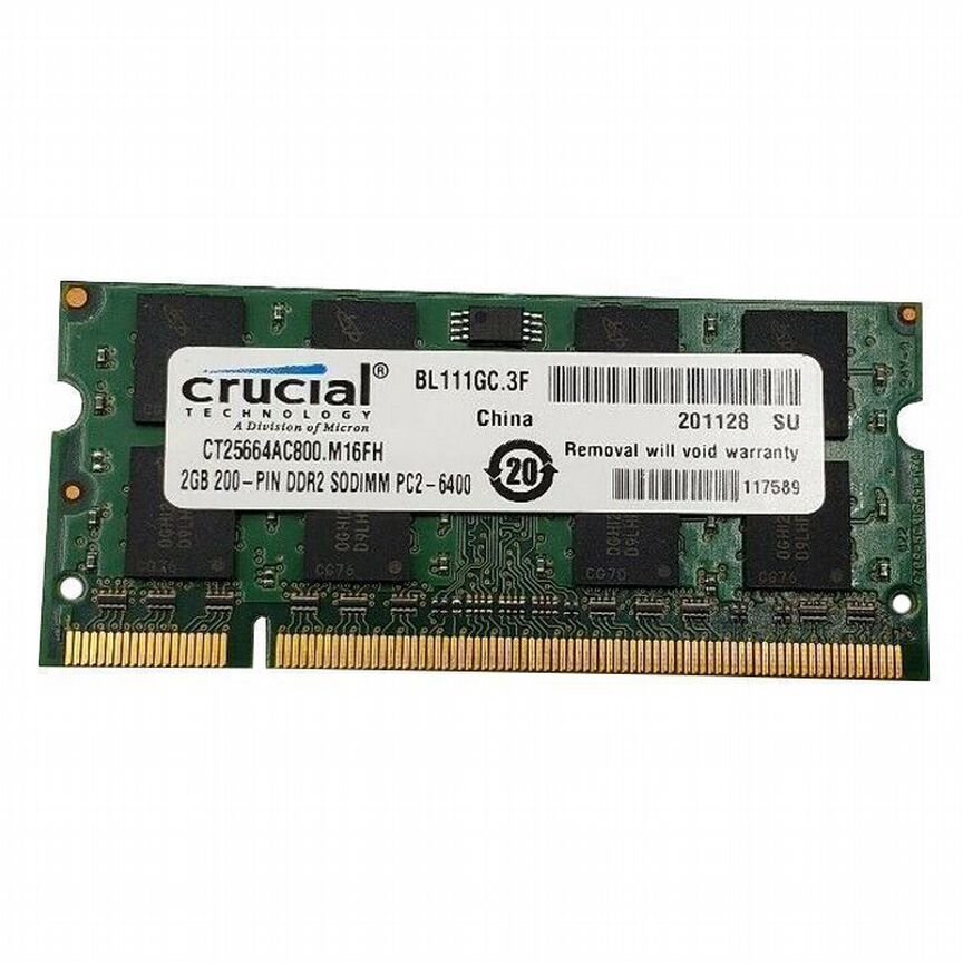 [CT25664AC800.M16FH] Оперативная Память Crucial 2gb Ct25664ac800.M16fh